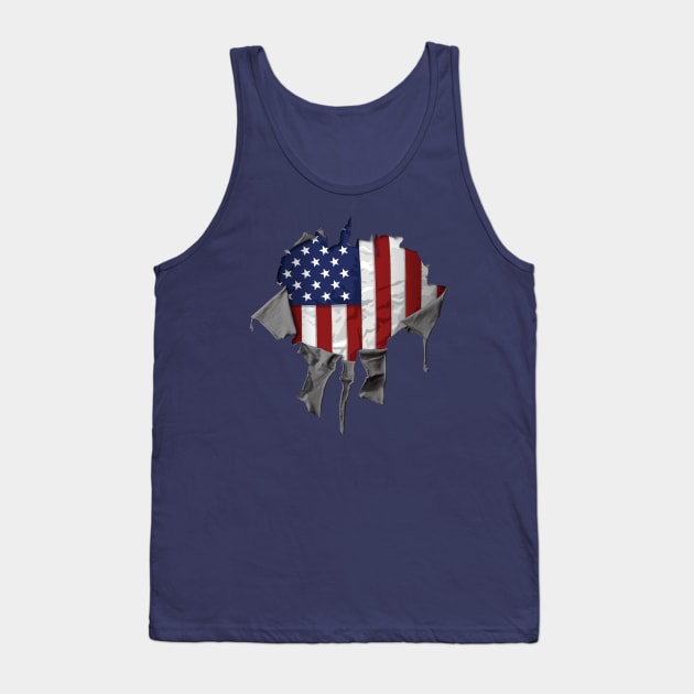 Patriotic American Flag Tank Top by eBrushDesign